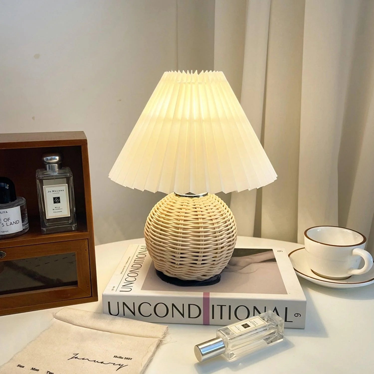 Rattan Pleated Table Lamp 2