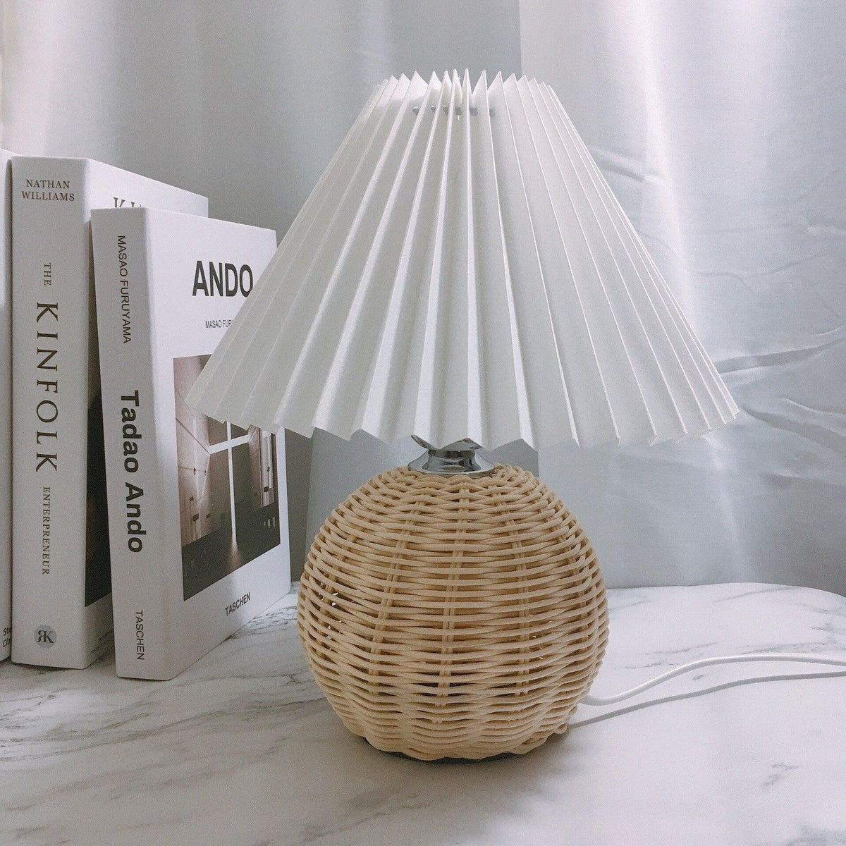 Rattan Pleated Table Lamp 4