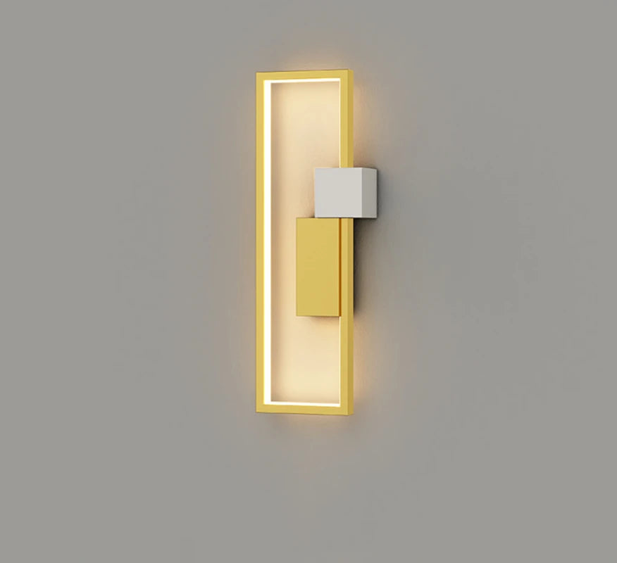 Gold frame Rectangular_Wall_sconce