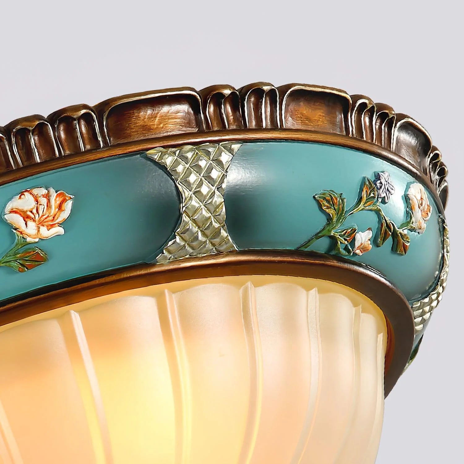 Retro Floral Resin Recessed Ceiling Light 15