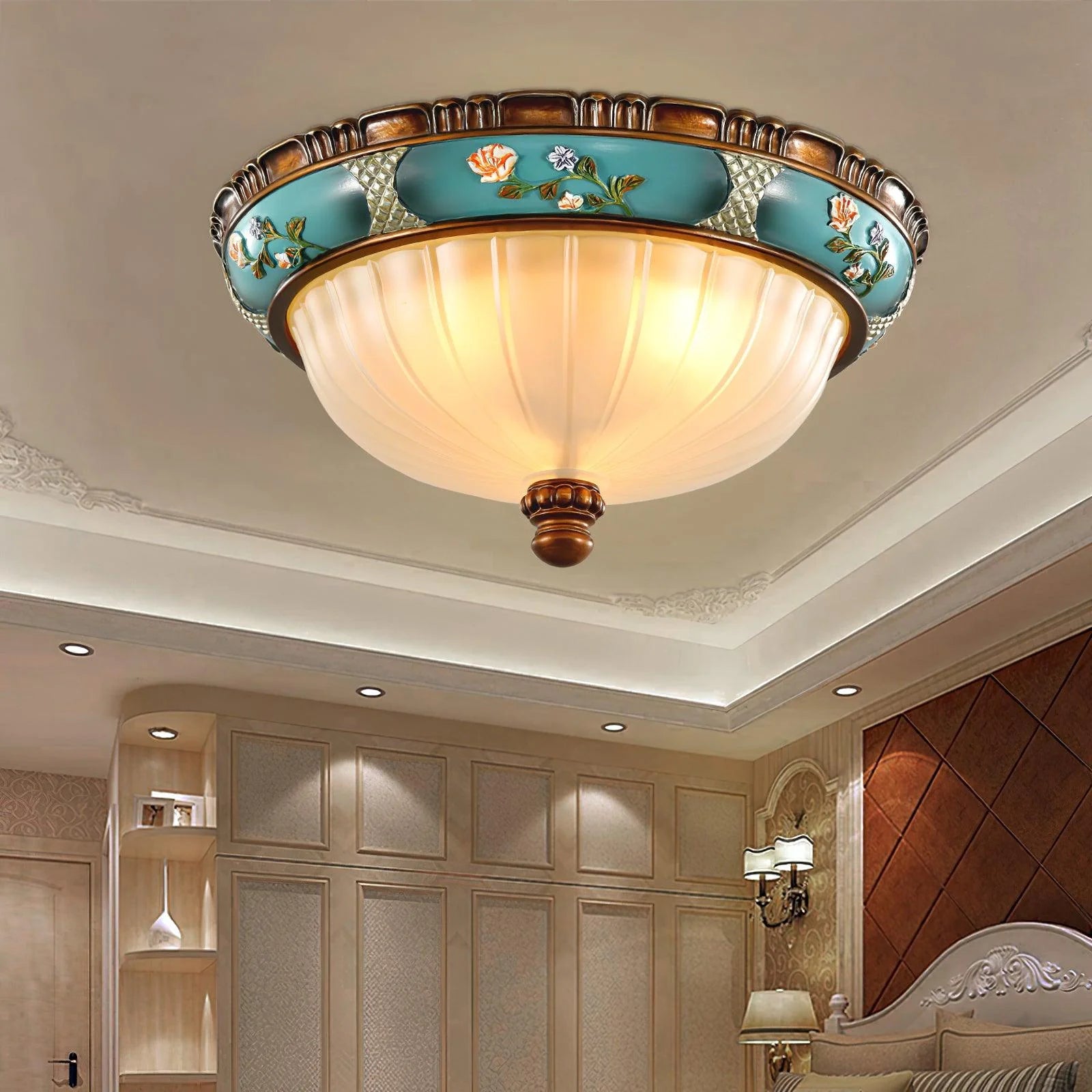 Retro Floral Resin Recessed Ceiling Light 4