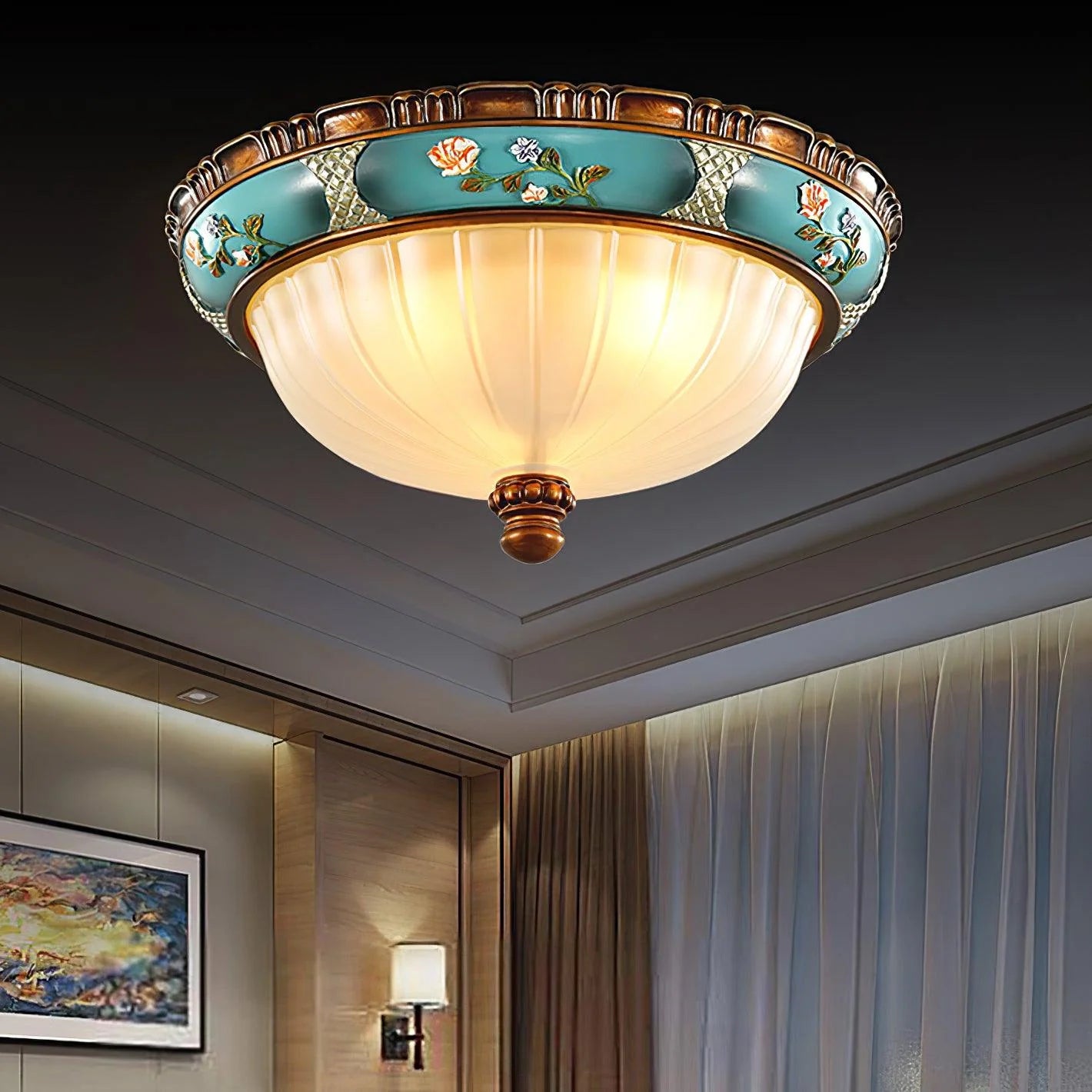 Retro Floral Resin Recessed Ceiling Light 5