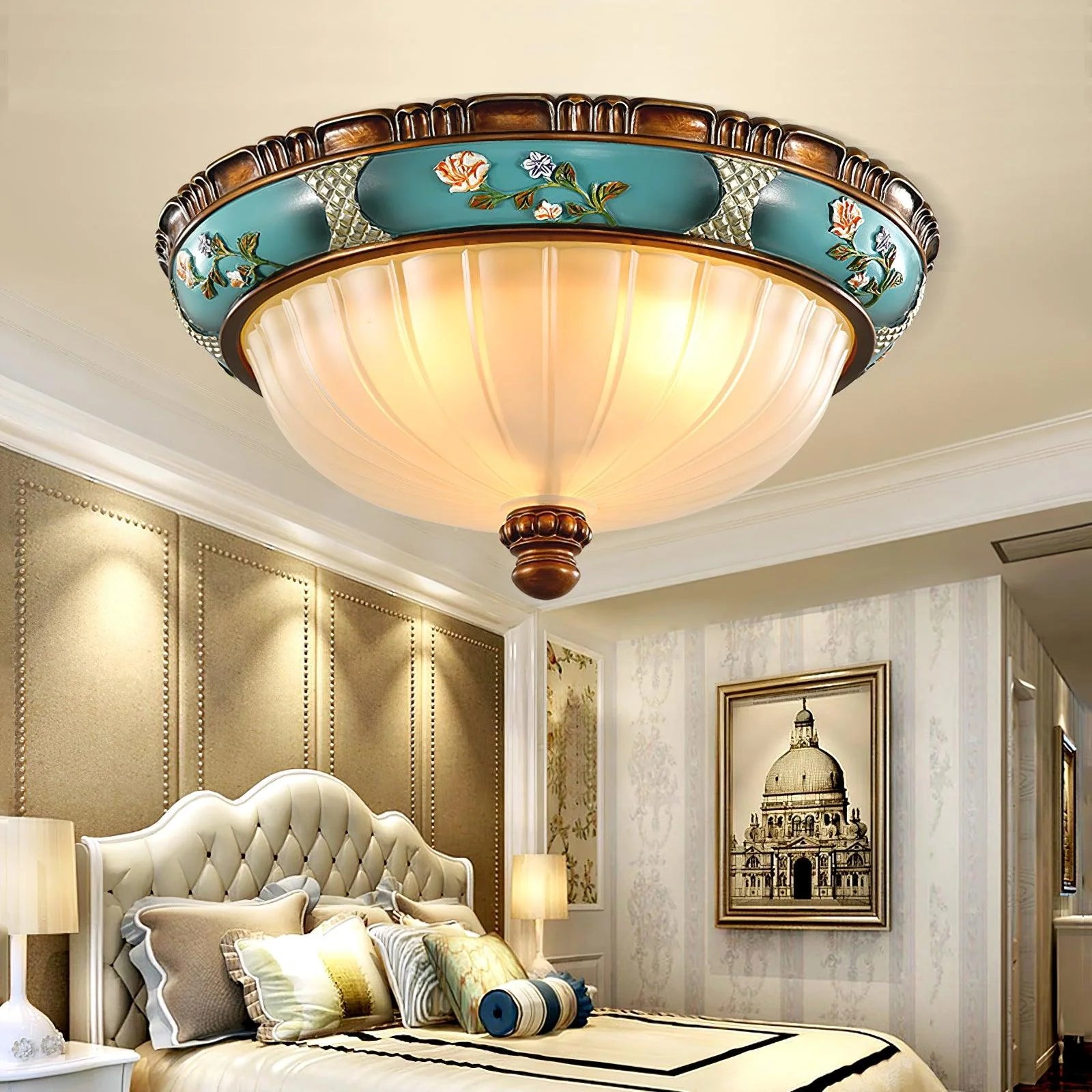 Retro Floral Resin Recessed Ceiling Light 7