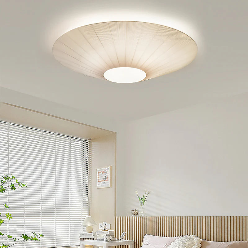 Round_Cloth_Ceiling_Light_lights uo the relaxing bedroom in spring