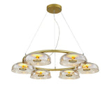 Round Floral Glass Chandelier 3