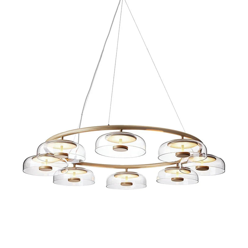 Round Floral Glass Chandelier 4