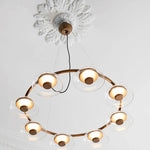 Round Floral Glass Chandelier 8