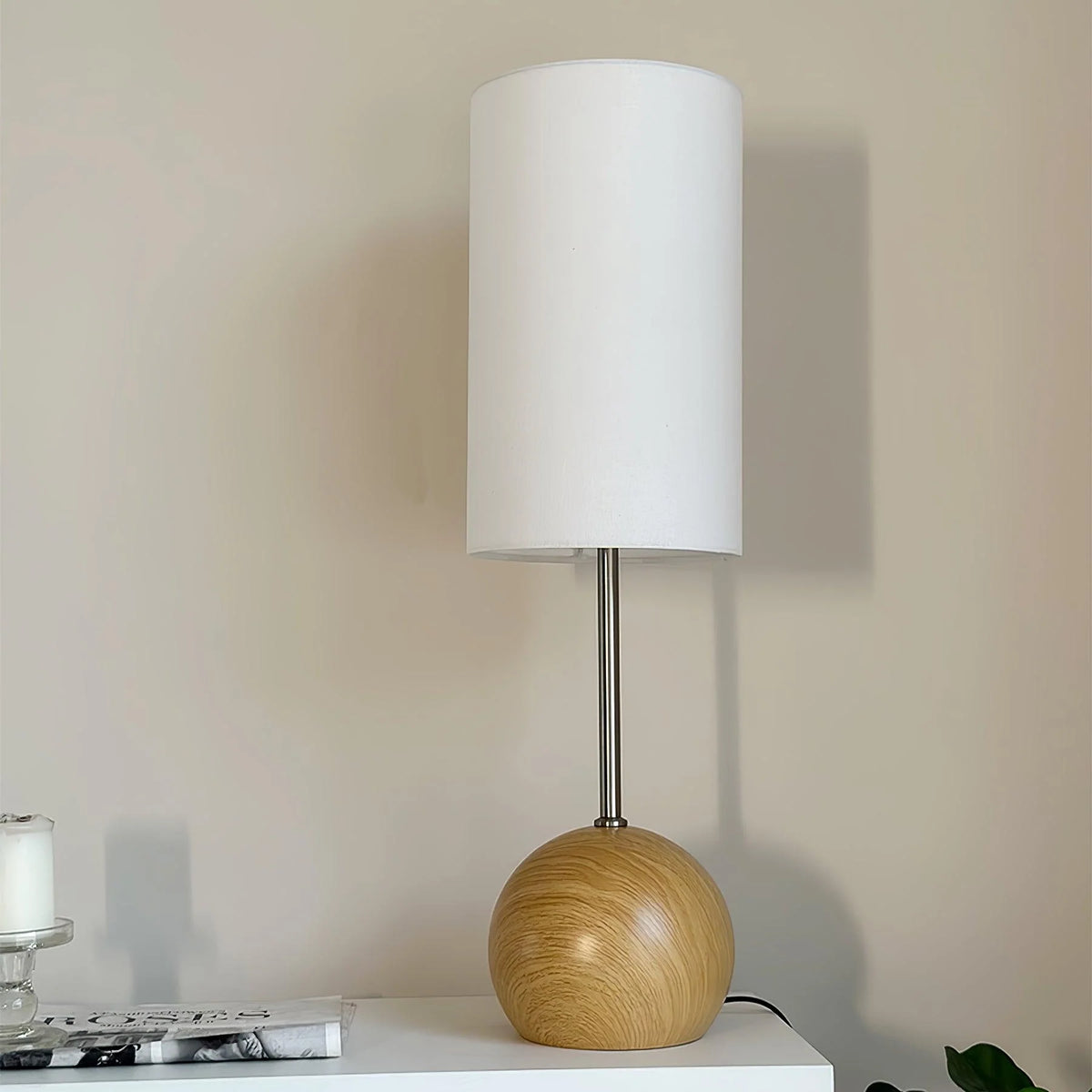 Round Wood Table Lamp 12