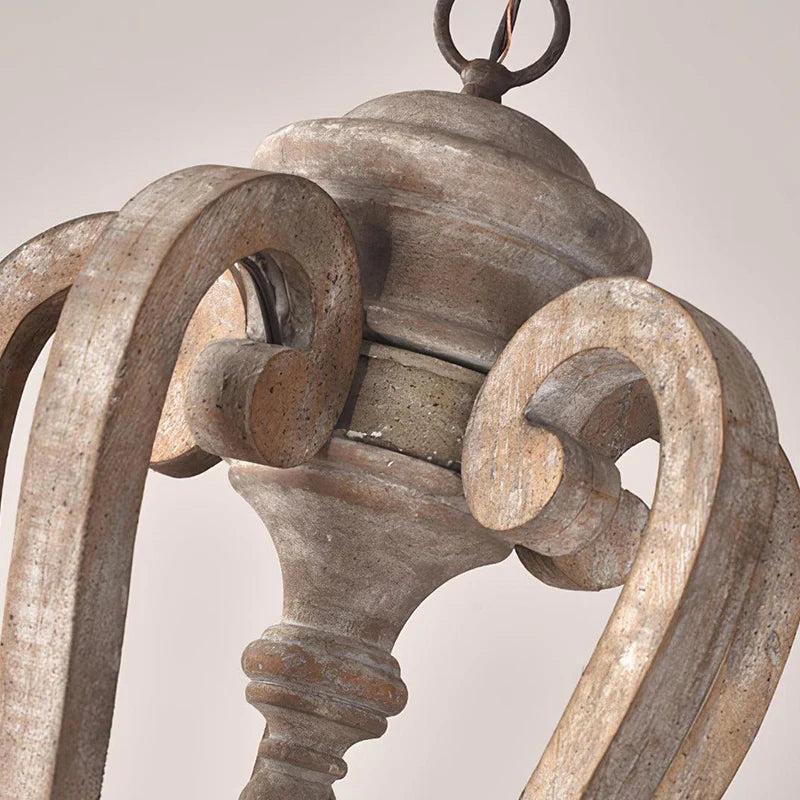 Rustic Wooden Candlestick Chandelier 12