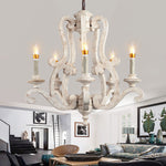 Rustic Wooden Candlestick Chandelier 2