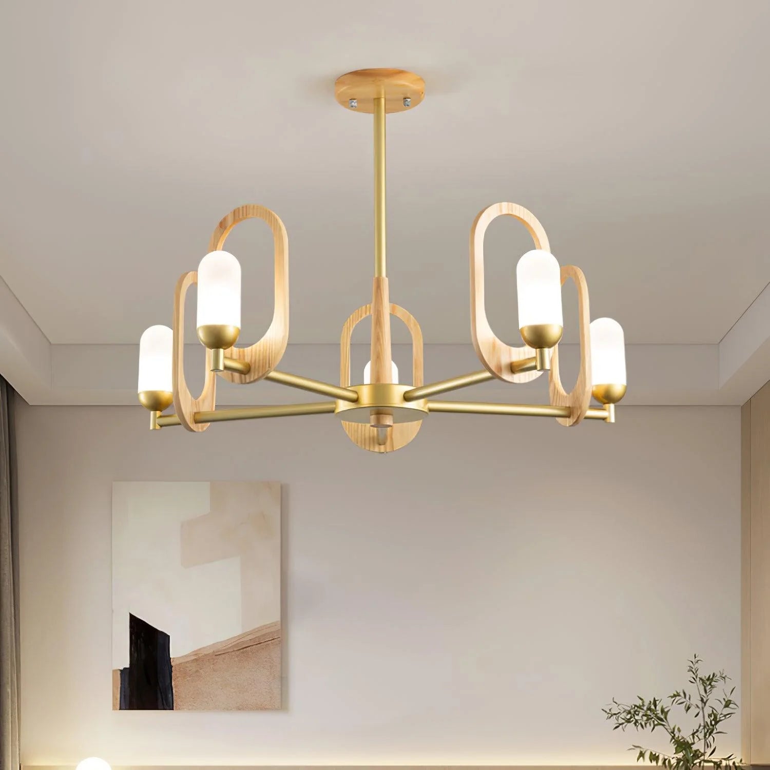 Scandinavian Wooden Chandelier 15