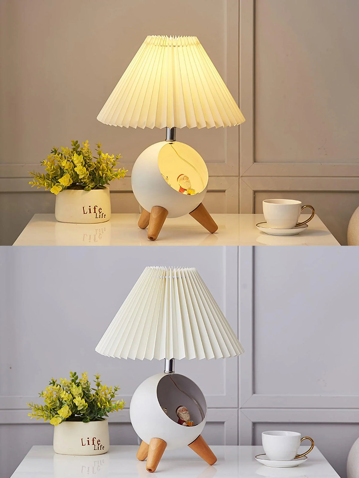 Semi-Round Pleated Table Lamp 11