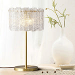 Luxury Skylar Crystal Table Lamp-on a table with a base