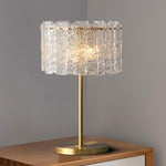 Nordic Golden Table Lamp on a wood drawer