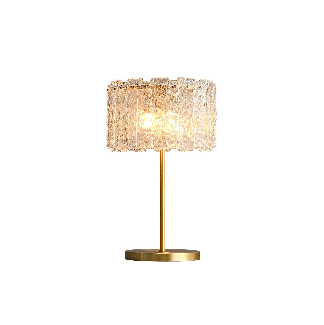 Warm glow from crystal table lamp creating a romantic dinner ambiance