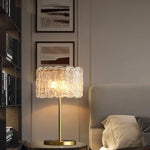 Table Lamp with crystal bring a warm feel in a bedroom