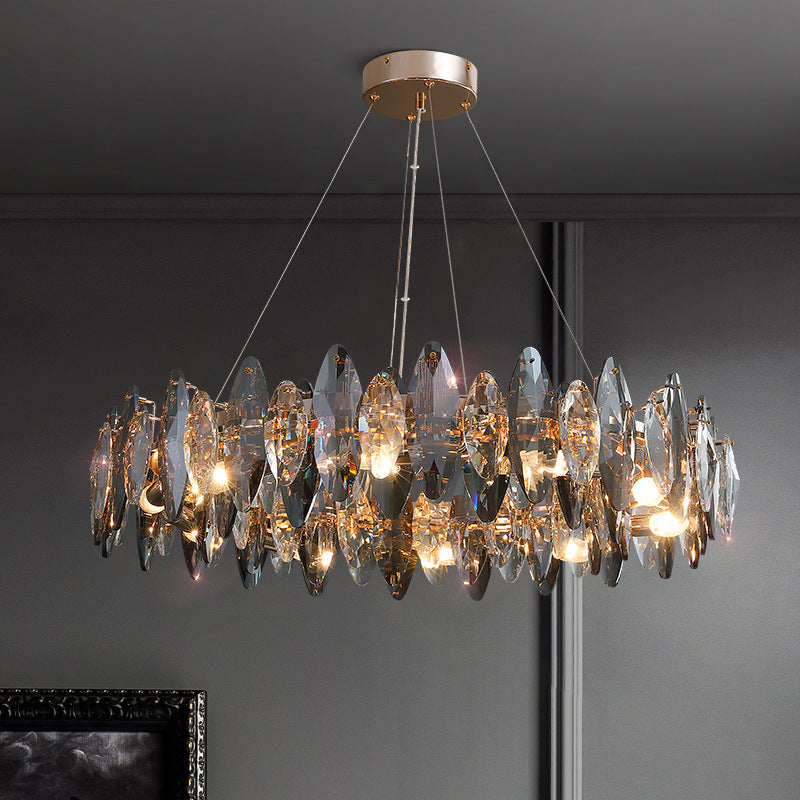 Smoky Gray Crystal Chandelier