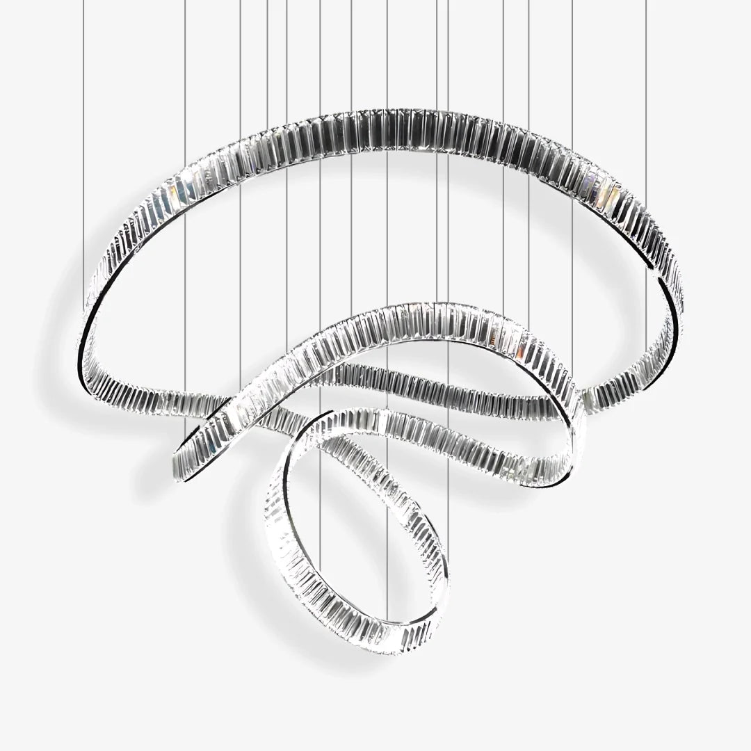 Spiral Ribbons Crystal Chandelier