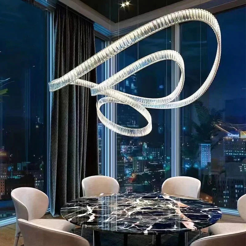 Spiral Ribbons Crystal Chandelier_5