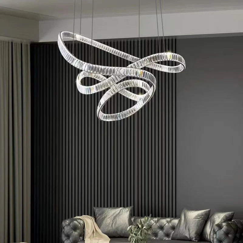 Spiral Ribbons Crystal Chandelier_6
