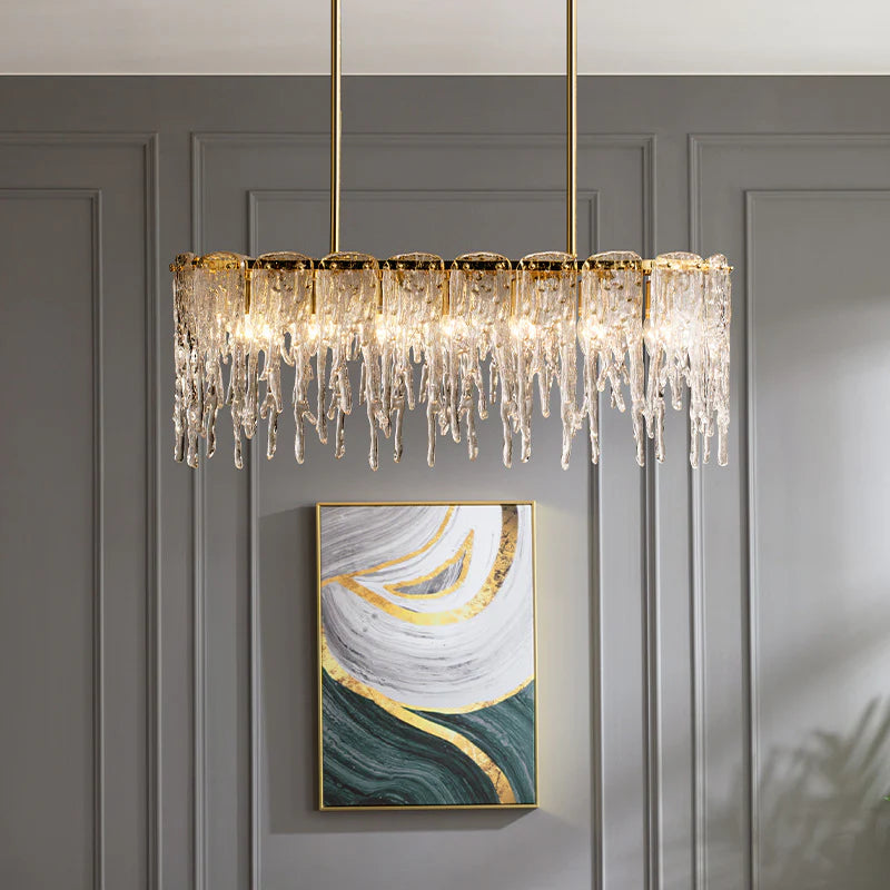 Square Crystal Icicle Chandelier 10