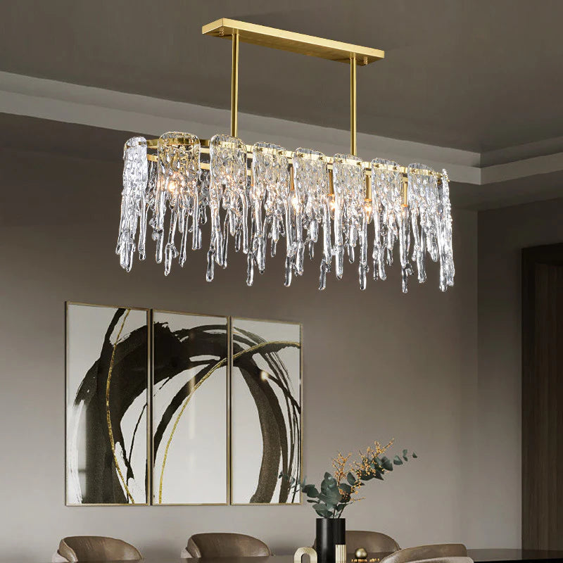 Square Crystal Icicle Chandelier 11