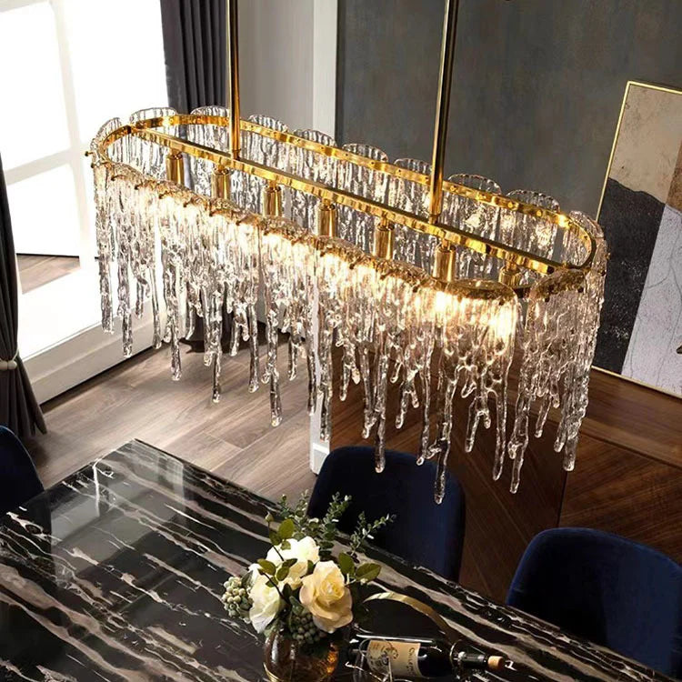 Square Crystal Icicle Chandelier 2