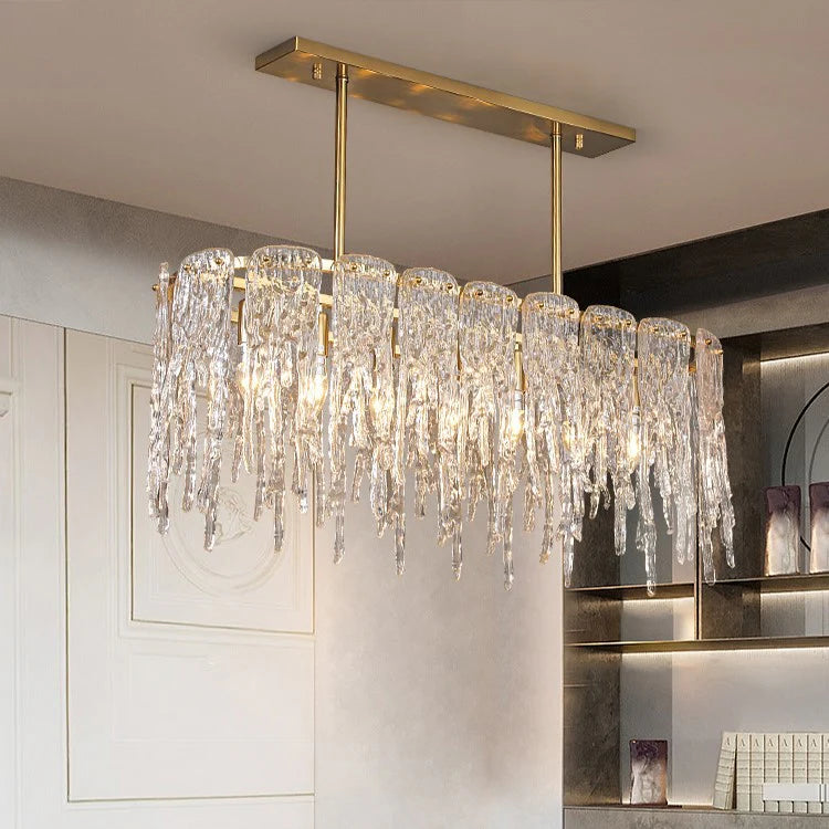 Square Crystal Icicle Chandelier 8