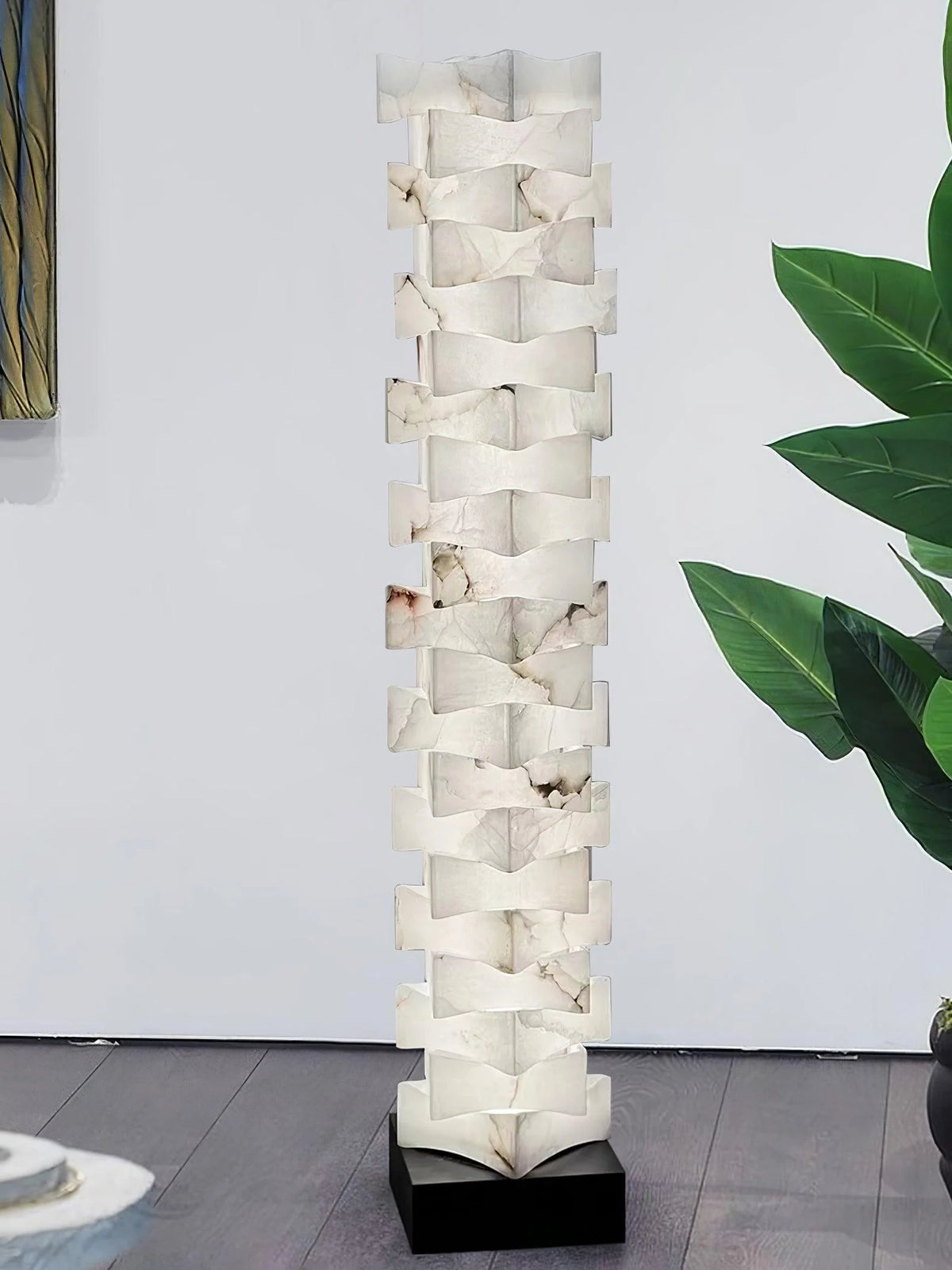 Stacked Alabaster Squares Floor Lamp 21