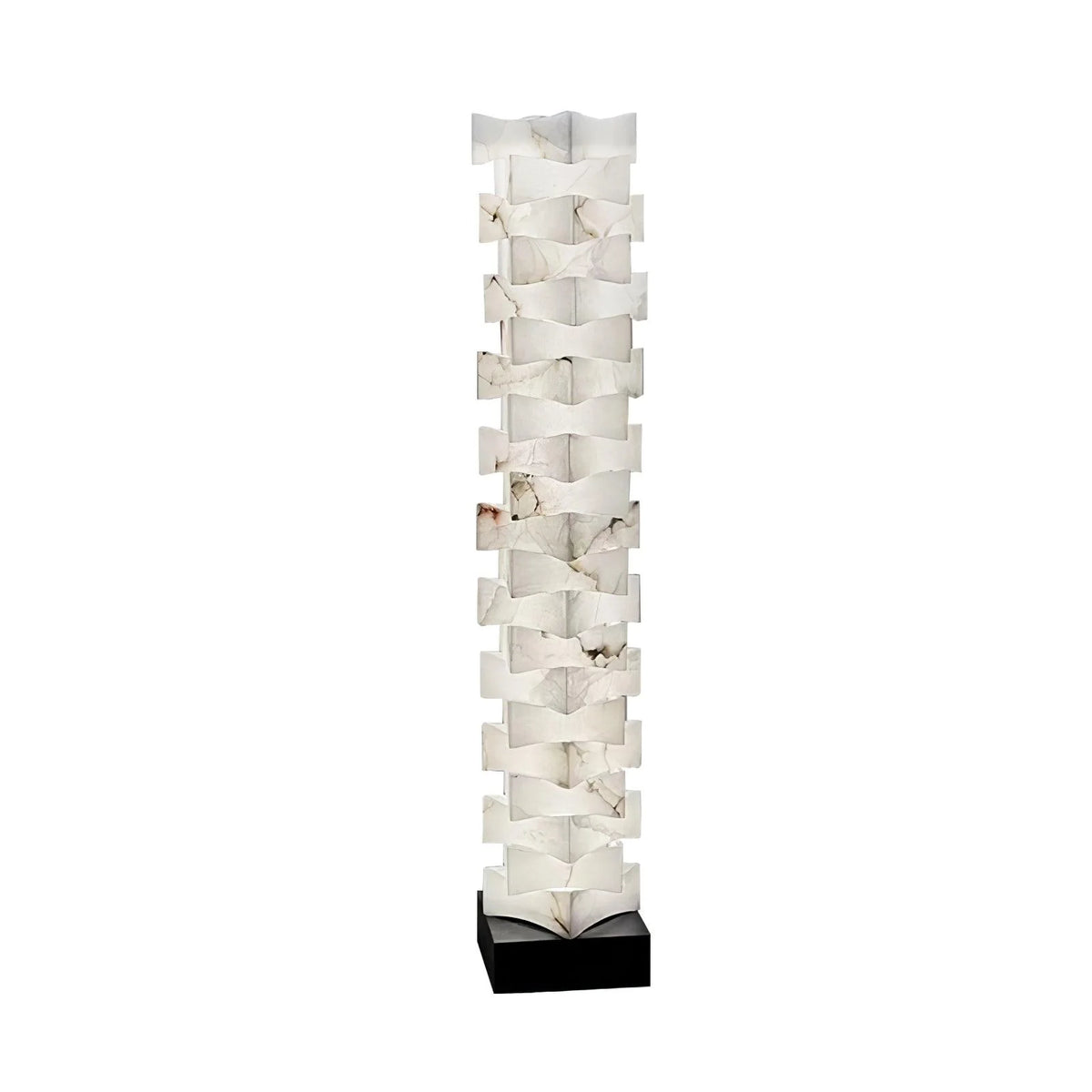 Stacked Alabaster Squares Floor Lamp 24