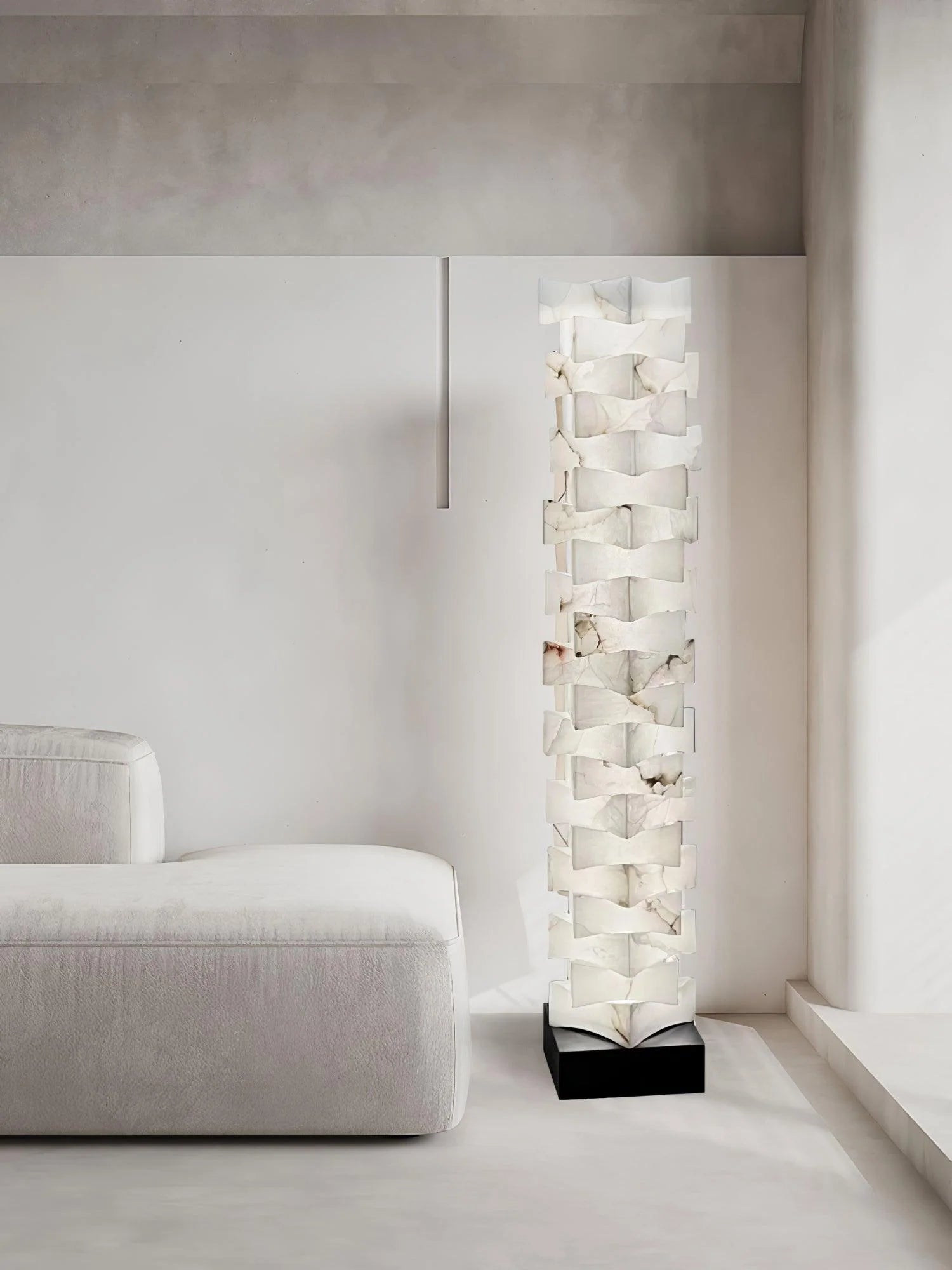 Stacked Alabaster Squares Floor Lamp 29