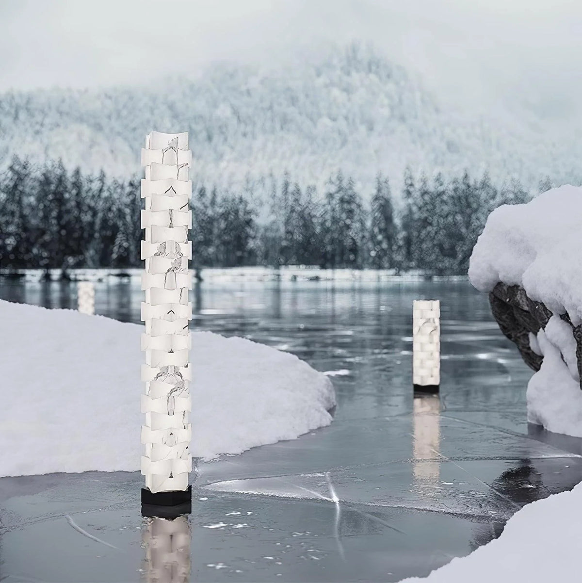 Stacked Alabaster Squares Floor Lamp 4