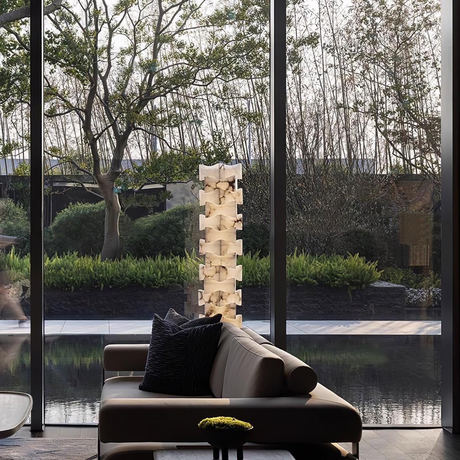 Stacked Alabaster Squares Floor Lamp 7