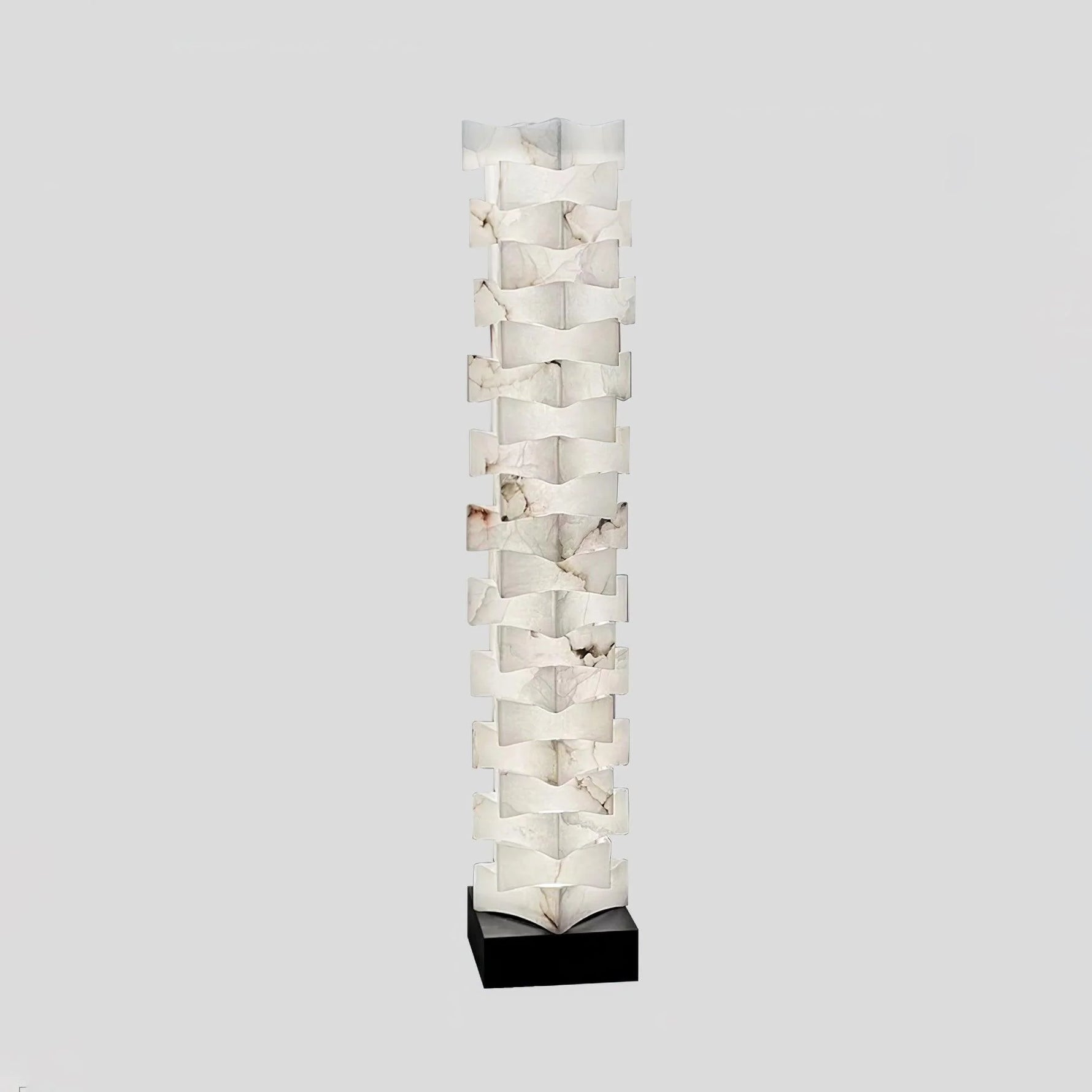 Stacked Alabaster Squares Floor Lamp 8