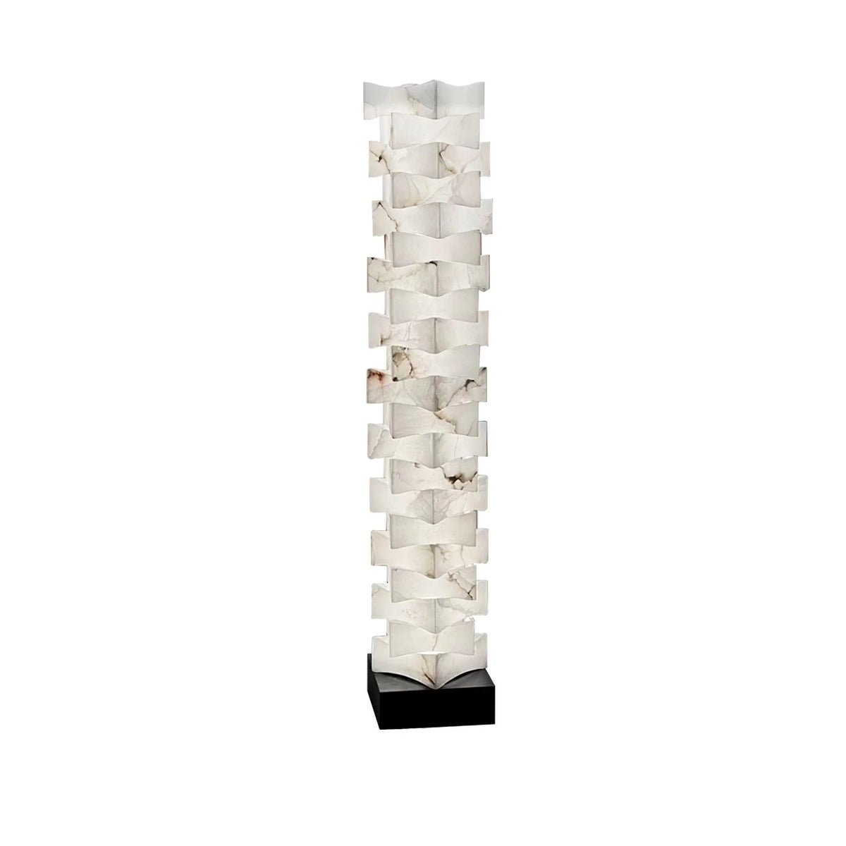 Stacked Alabaster Squares Floor Lamp 9