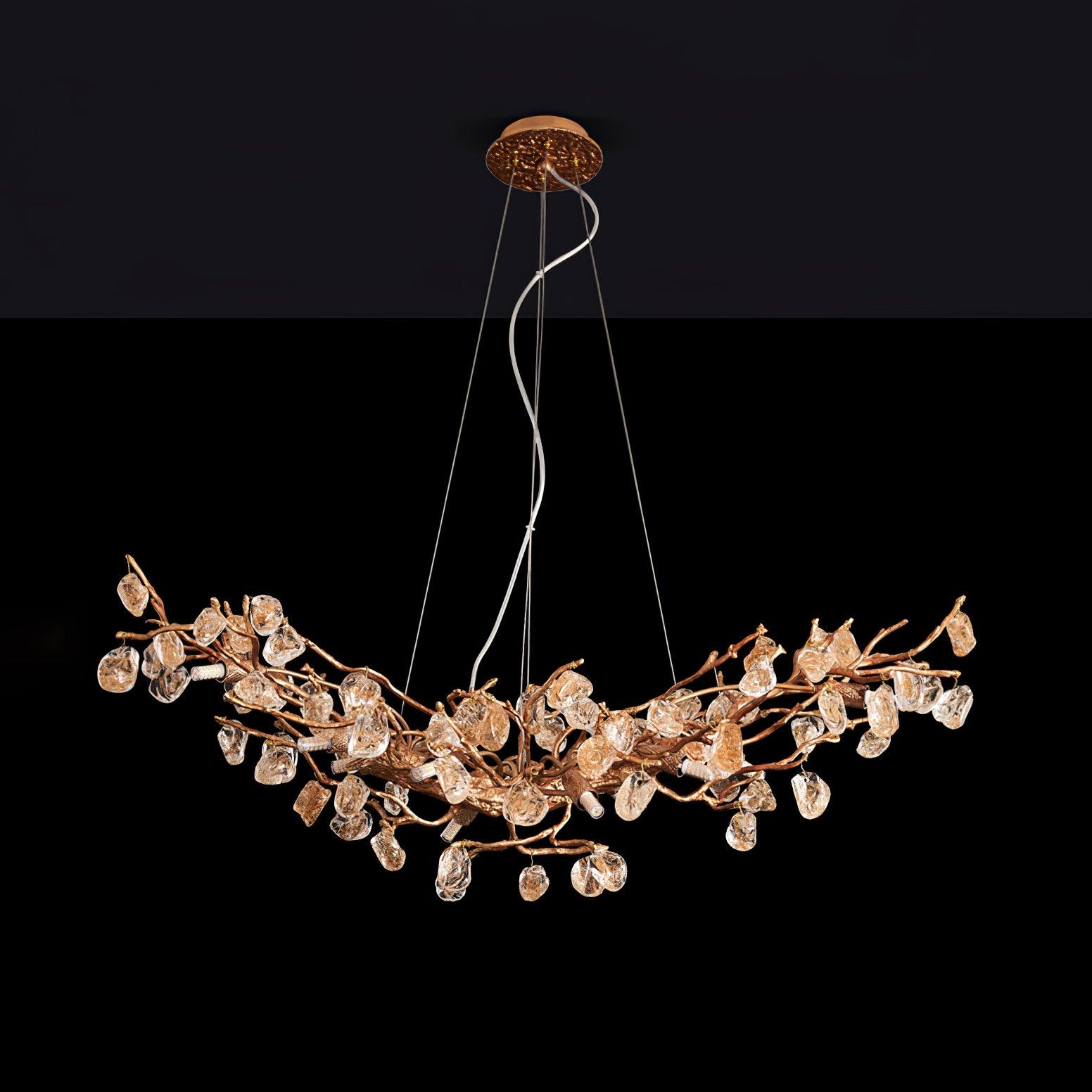 Stone Crystal Brass Chandelier 10