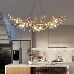 Stone Crystal Brass Chandelier 12