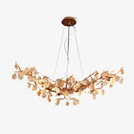 Stone Crystal Brass Chandelier 8