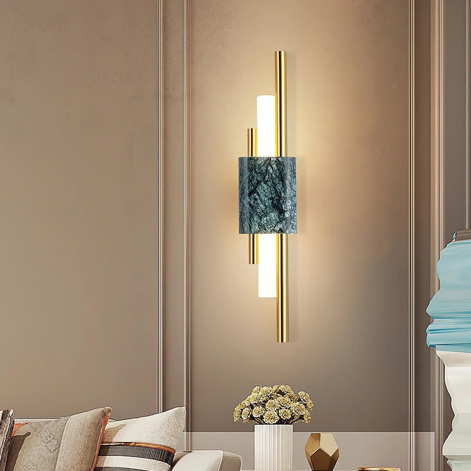 Superior_Marble_Wall_Sconces_cast a warm light