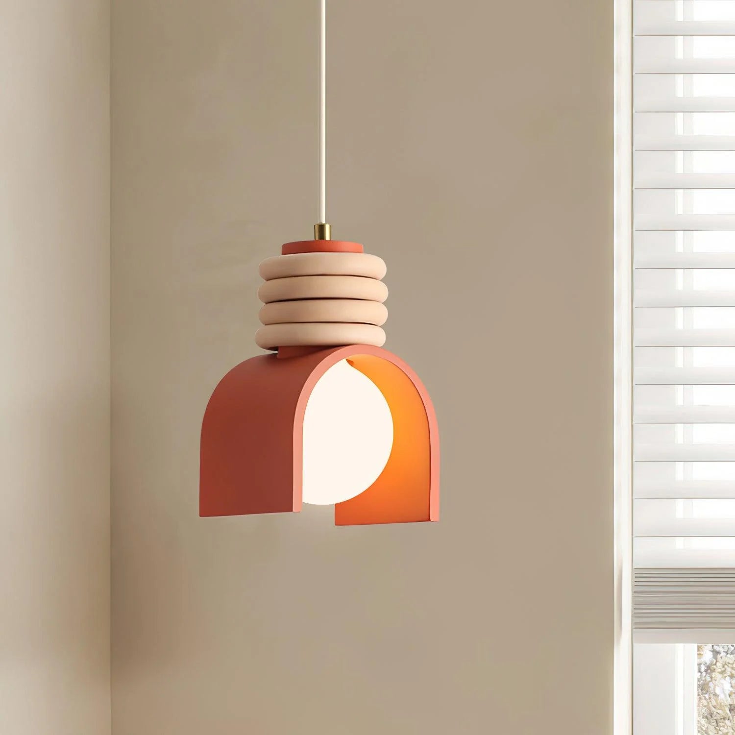 Terraform Pendant Light, Modern Metal Resin Pendant Lamp for Living Room Bedroom Home