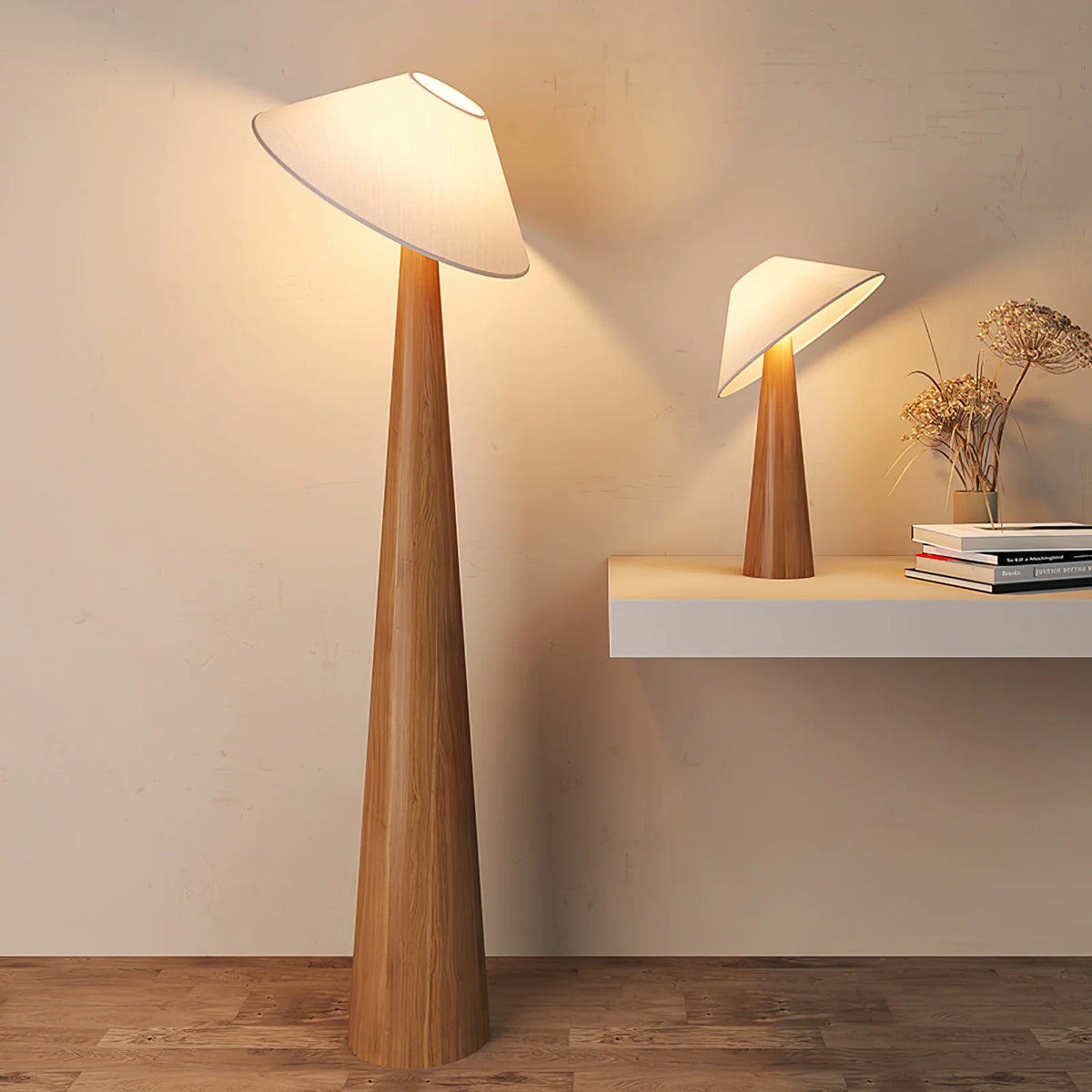 Tilt Hat Wooden Table Lamp 18