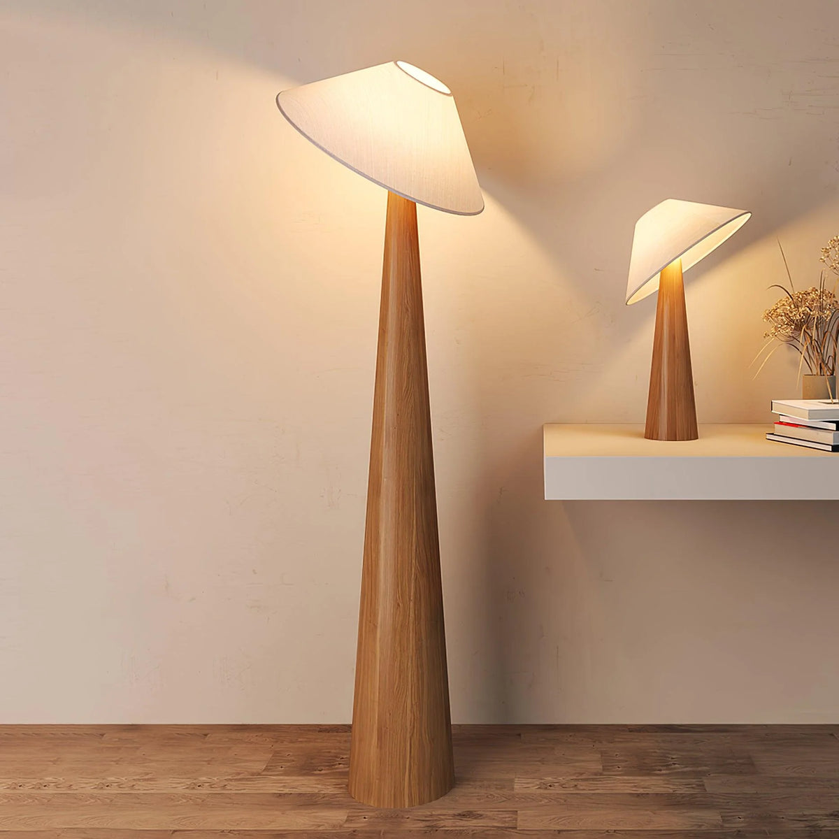 Tilt Hat Wooden Table Lamp 23