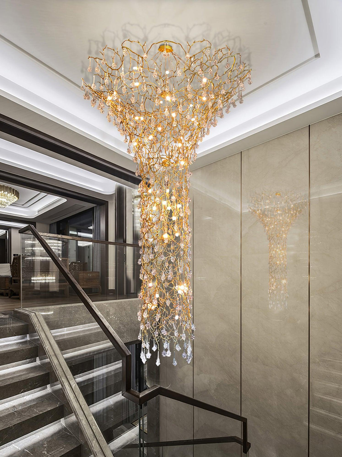 Tree Branch Staircase Chandelier 18