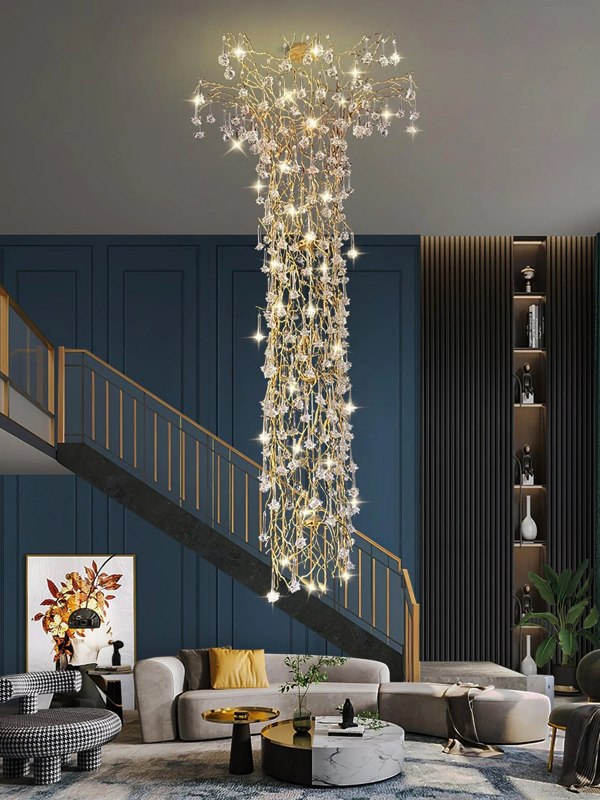 Tree Branch Staircase Chandelier 2