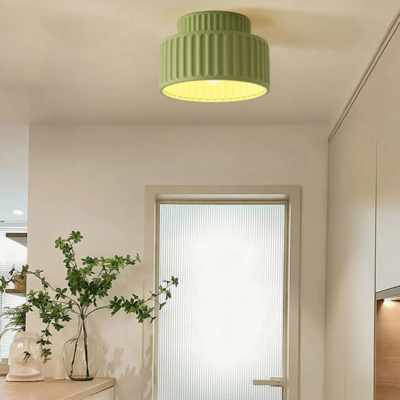 Tristan_Flush_Mount_Ceiling_Light_with green lamp body