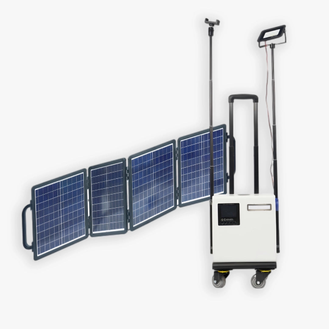 Trolley-Style 2000W Solar Lithium Inverter Generator with solar panel