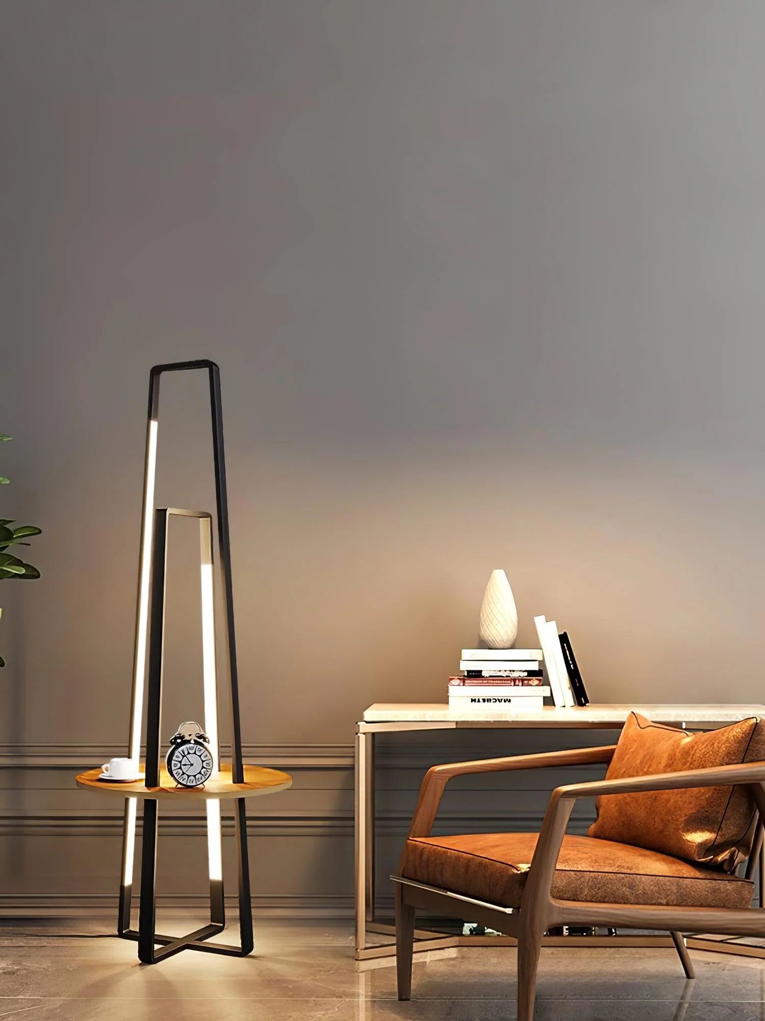 Trapezoidal Shelves Floor Lamp