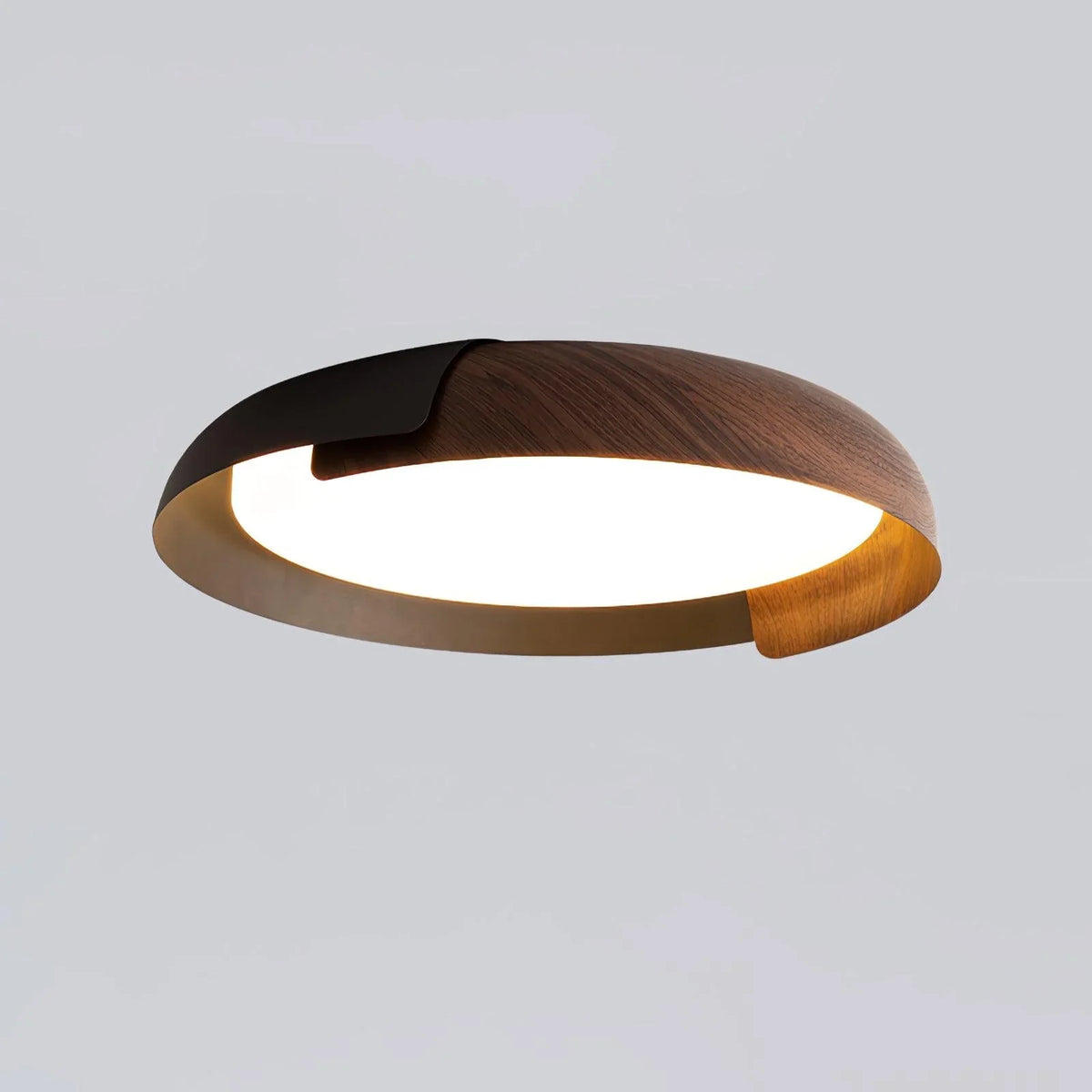 front view of walnut color Vikaey_Ceiling_Light