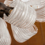 Vintage butterfly glass semi flush ceiling light in french style room, arched glass window, decorative ceiling rosette, retro home decor