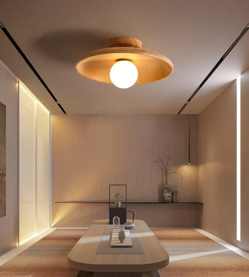 Ideal for low ceilings, its flat wooden structure delivers vintage charm without overwhelming your space.